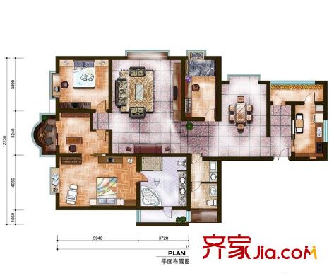 香溢天鵝湖 4室 戶型圖