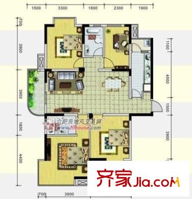 上城國際丁香苑 3室 戶型圖