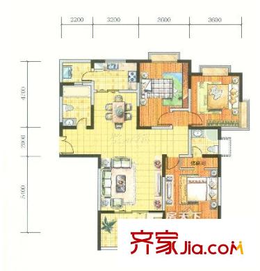 龍居山莊 3室 戶型圖