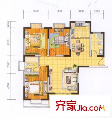 龍居山莊 3室 戶型圖