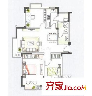 龍居山莊 2室 戶型圖