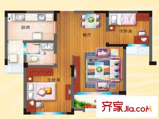 碧桂園濱湖城白鷺灣C16-C戶型 2室2廳1衛(wèi)1廚