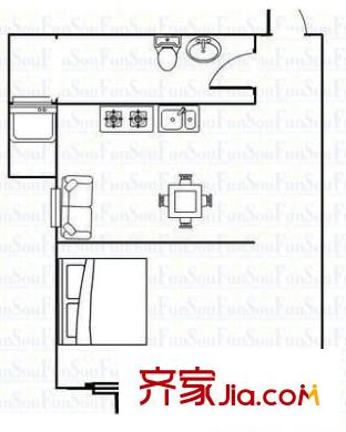 瑤東北村 2室 戶型圖