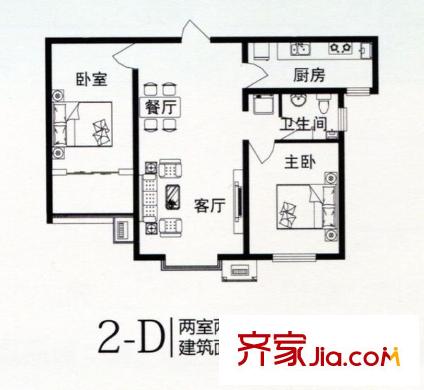 鋼苑新村 2室 戶型圖