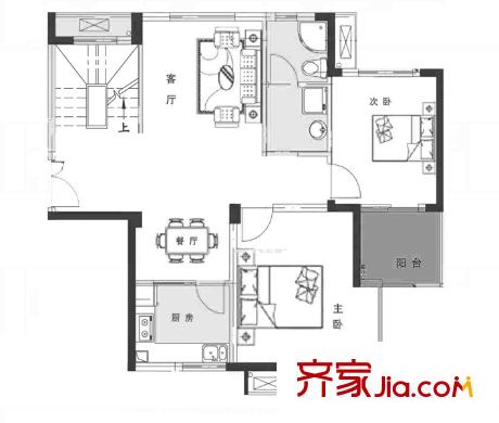 御琴灣 2室 戶型圖
