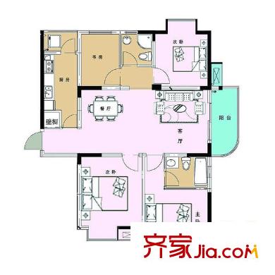 御琴灣戶型圖01戶型 4室2廳2衛(wèi)1廚