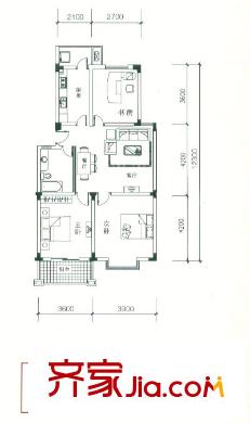 隆庭佳苑戶型圖3室2廳1衛(wèi)1廚