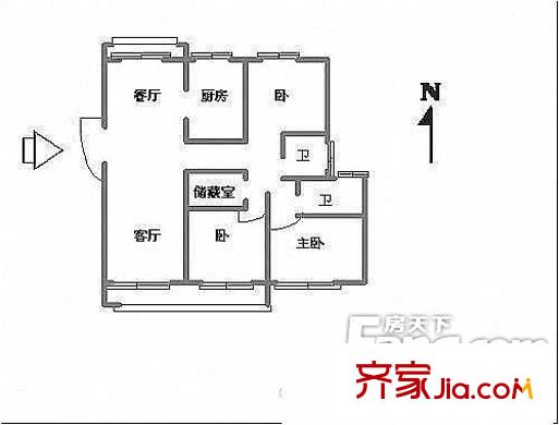 新都會(huì)聯(lián)邦花園 3室 戶型圖