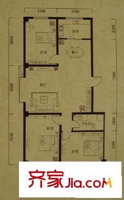 新都會(huì)聯(lián)邦花園 3室 戶型圖