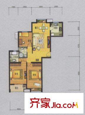 萬和新城廣場戶型圖A2住宅8-24樓 B3戶型 3室2廳2衛(wèi)1廚