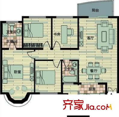 金盛家園 3室 戶型圖