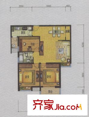 萬和新城廣場戶型圖A1住宅5-25樓 A2戶型 3室2廳1衛(wèi)1廚