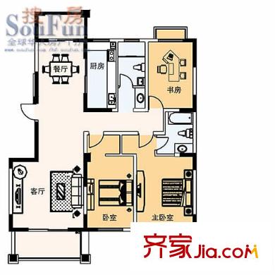 鼎好家銀河灣花園  2室 戶型圖