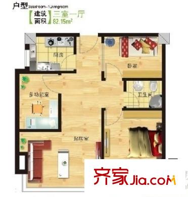 興華苑 3室 戶型圖