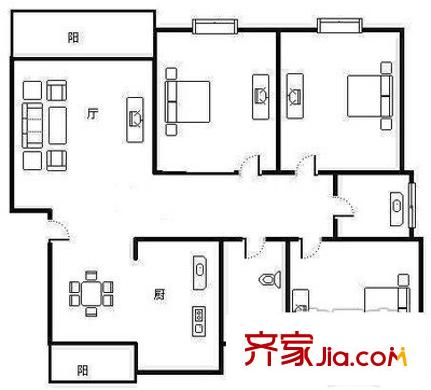 琥珀北村 3室 戶型圖