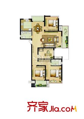 寶業(yè)桐城綠苑戶型圖4#A戶型 4室2廳2衛(wèi)1廚