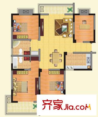萬聯(lián)春曉翠庭戶型圖萬聯(lián)?春曉翠庭 4室 戶型圖 4室2廳2衛(wèi)1廚