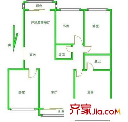 安居苑西村 3室 戶型圖