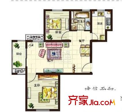 安居苑西村 3室 戶型圖