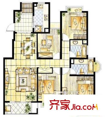 學林雅苑 4室 戶型圖