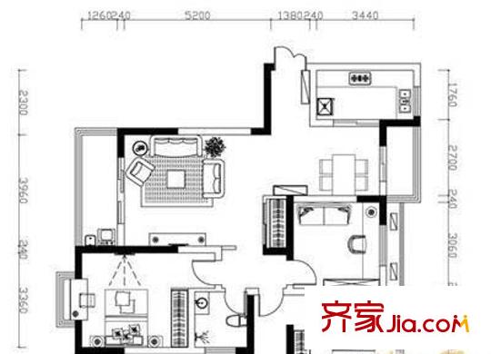 望湖嘉苑 2室 戶型圖