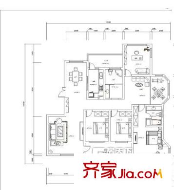望湖嘉苑 3室 戶型圖