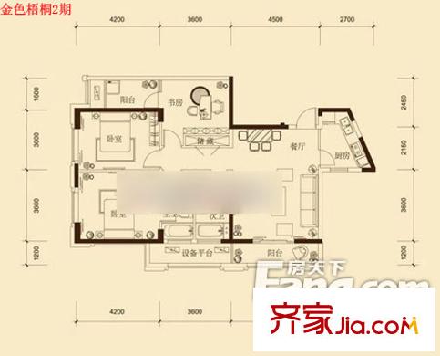 金色梧桐 3室 戶型圖