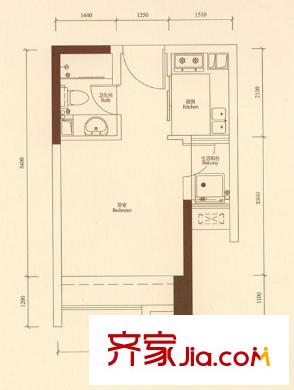 新華U閣 1室 戶型圖