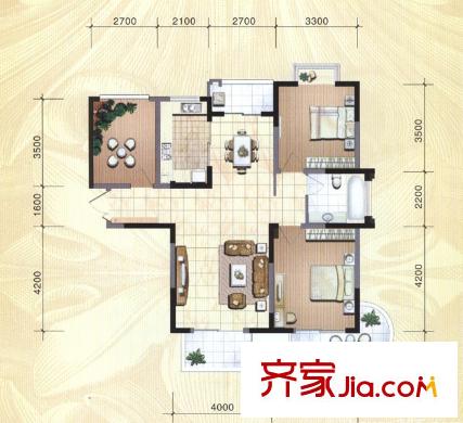 紅皖家園 2室 戶型圖