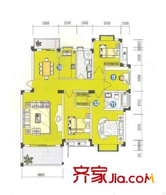 漢嘉都市森林 4室 戶型圖