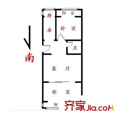 葛大店花園 2室 戶型圖