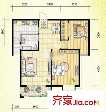 葛大店花園 2室 戶型圖