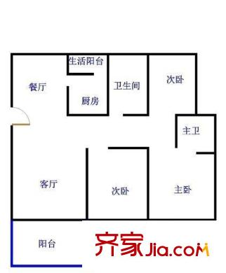 葛大店花園 3室 戶型圖