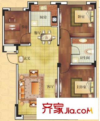 國(guó)際花都天香苑 3室 戶型圖