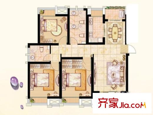 國(guó)際花都天香苑 3室 戶型圖