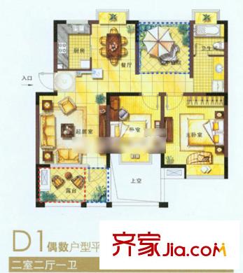 和地藍灣 2室 戶型圖