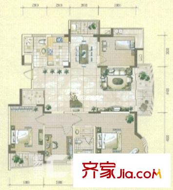 鄉(xiāng)村花園南艷灣 4室 戶型圖