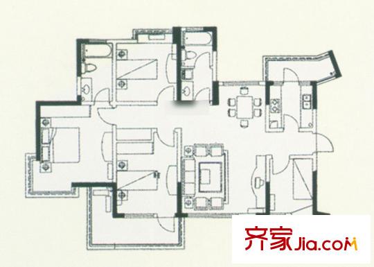 翰林雅居 4室 戶型圖