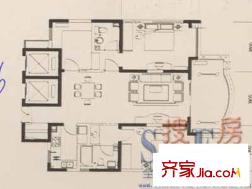 翰林雅居戶型圖14號(hào)樓02、03室 3室