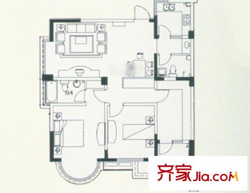 翰林雅居 2室 戶型圖