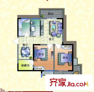 眾力登云庭 2室 戶型圖