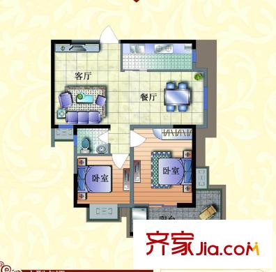 眾力登云庭 2室 戶型圖