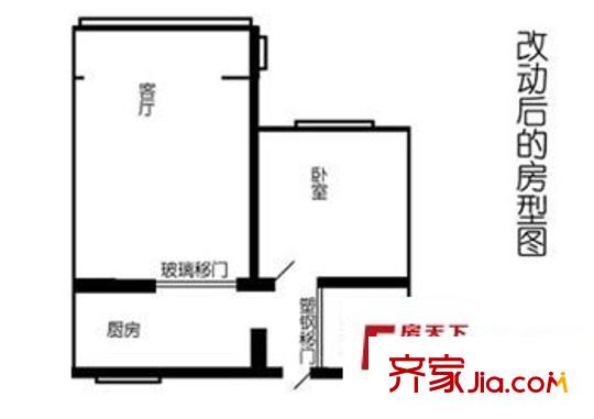 鑫苑望江花園 1室 戶型圖