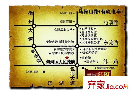格林雅地沃府交通圖區(qū)位圖