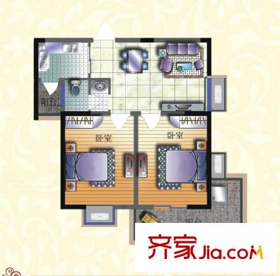 眾力登云庭 2室 戶型圖