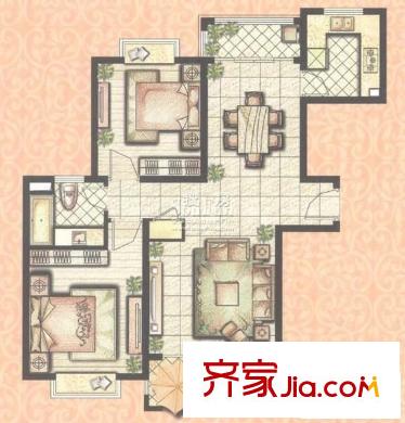 鑫苑望江花園 2室 戶型圖