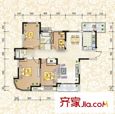 繁華世家 4室 戶(hù)型圖