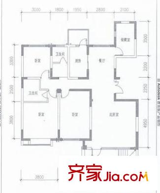 龍鳳嘉園 4室 戶型圖