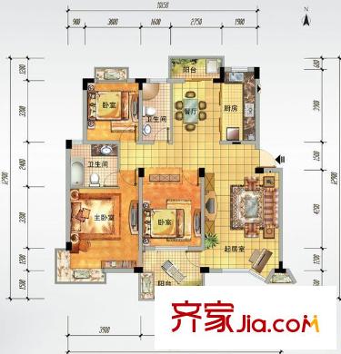 繁華世家 3室 戶(hù)型圖