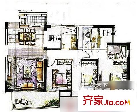 繁華世家 4室 戶(hù)型圖